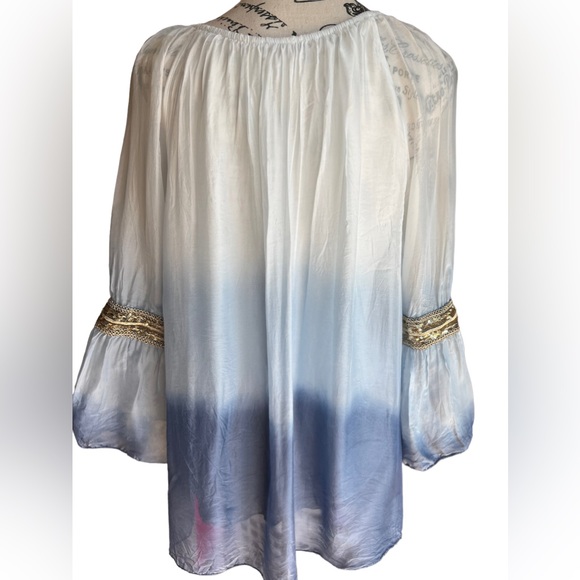 Scandal sequined semi sheer top Sz L - Picture 5 of 6